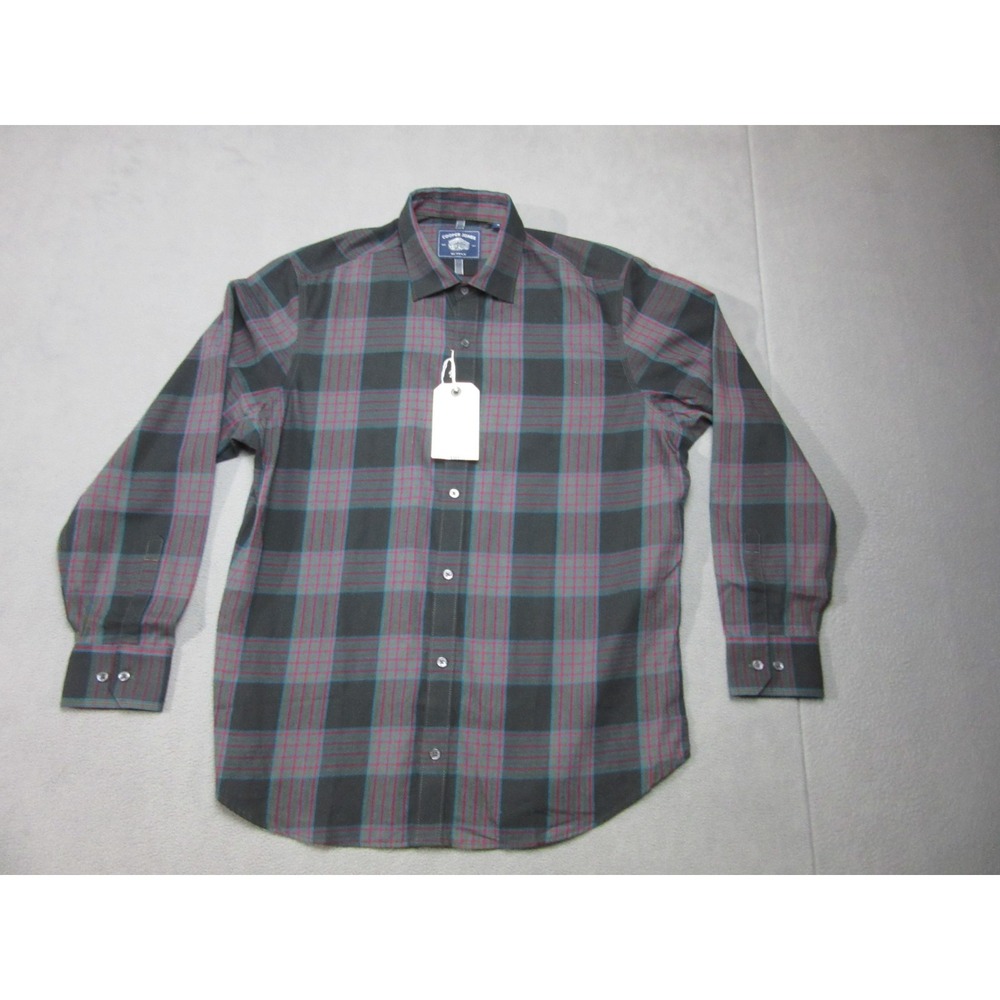 Cooper Jones Shirt Mens Medium Black Multicolor Sumas Plaid Flannel Button Up